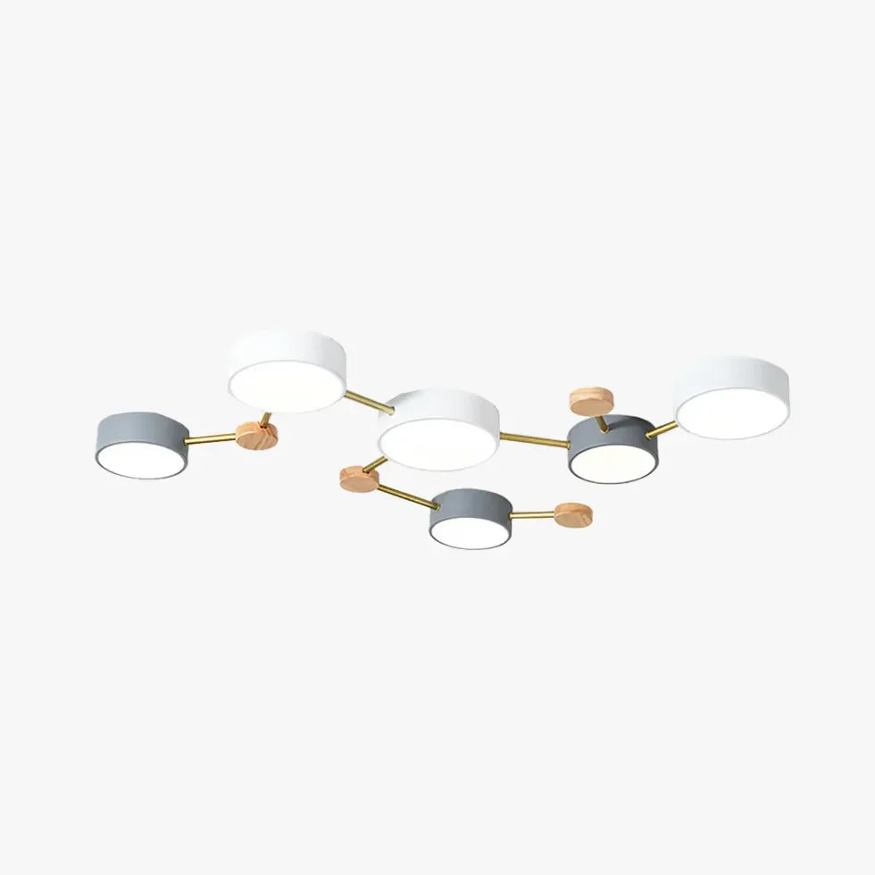 Plafon LED techo empotrable diseño multicírculo estilo macaron