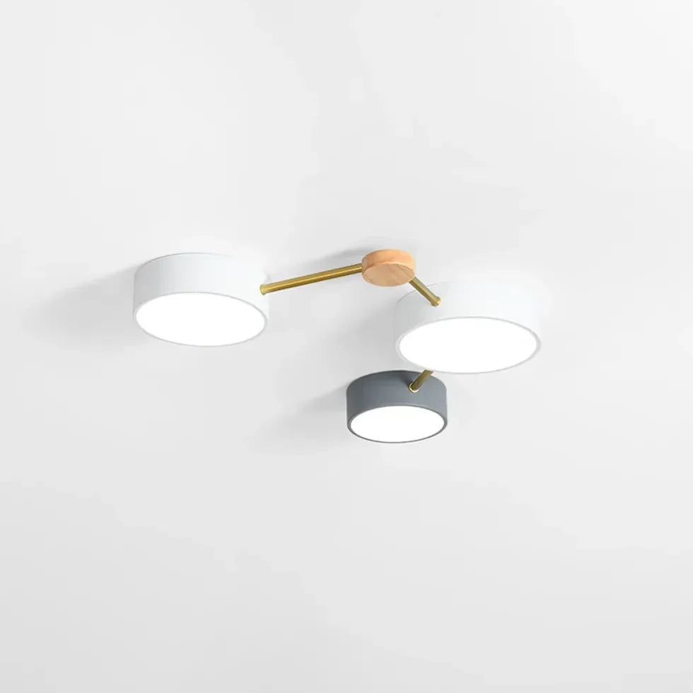 Plafon LED techo empotrable diseño multicírculo estilo macaron