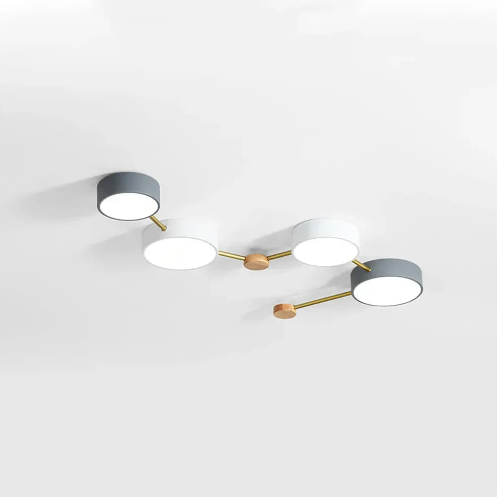 Plafon LED techo empotrable diseño multicírculo estilo macaron