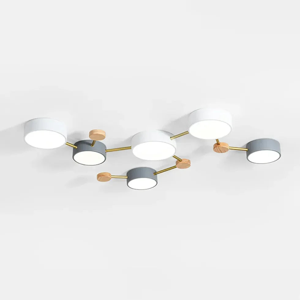 Plafon LED techo empotrable diseño multicírculo estilo macaron
