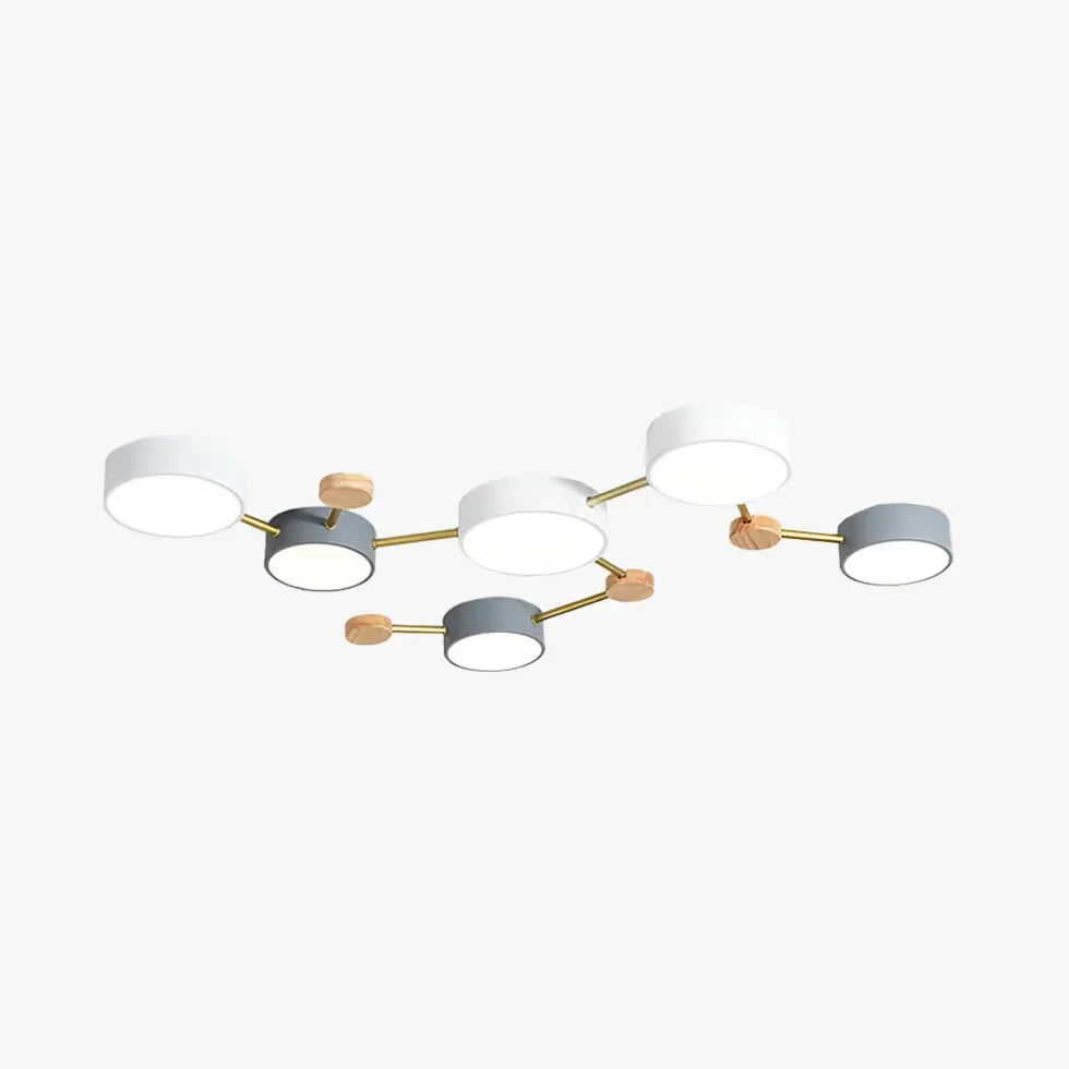 Plafon LED techo empotrable diseño multicírculo estilo macaron