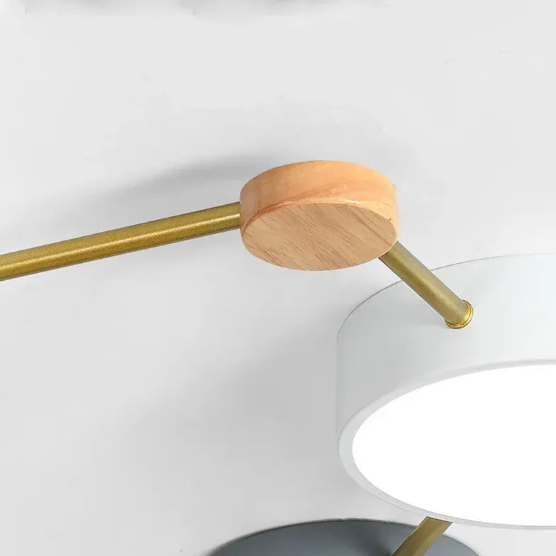 Plafon LED techo empotrable diseño multicírculo estilo macaron