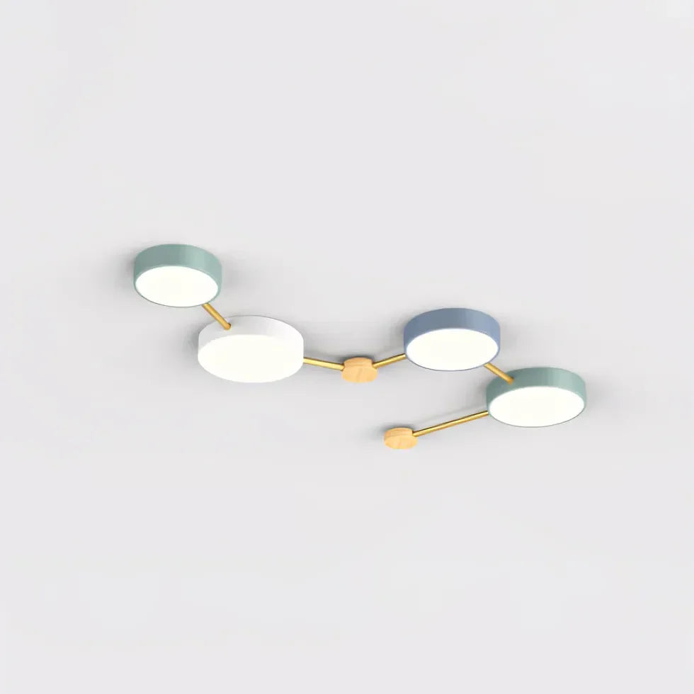 Plafon LED techo empotrable diseño multicírculo estilo macaron