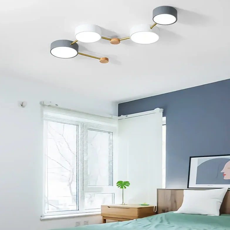 Plafon LED techo empotrable diseño multicírculo estilo macaron
