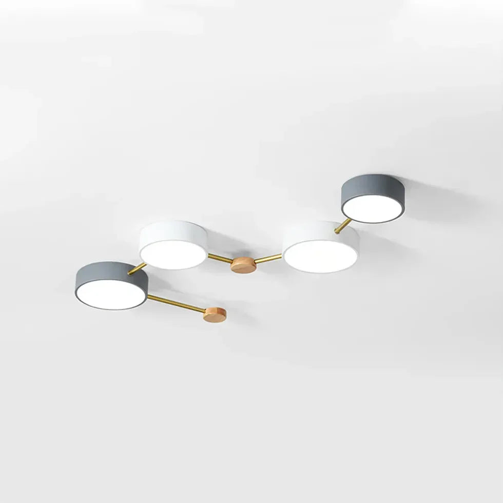 Plafon LED techo empotrable diseño multicírculo estilo macaron