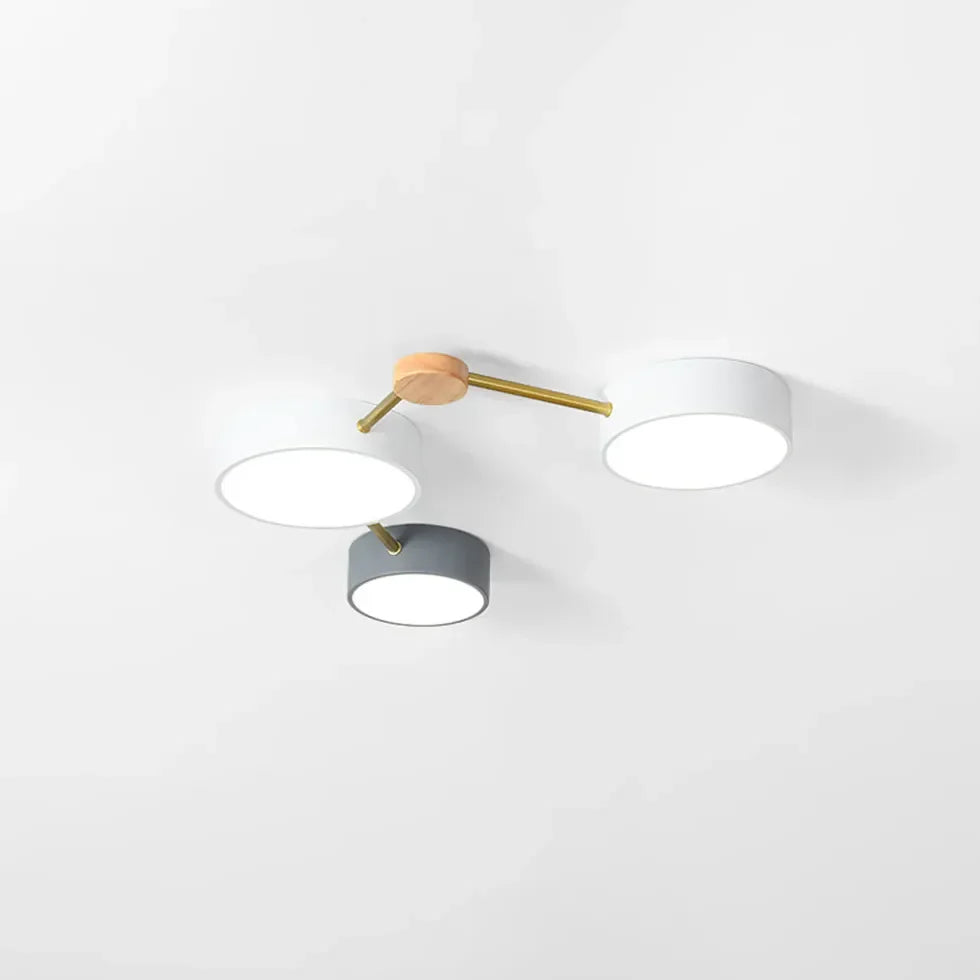 Plafon LED techo empotrable diseño multicírculo estilo macaron