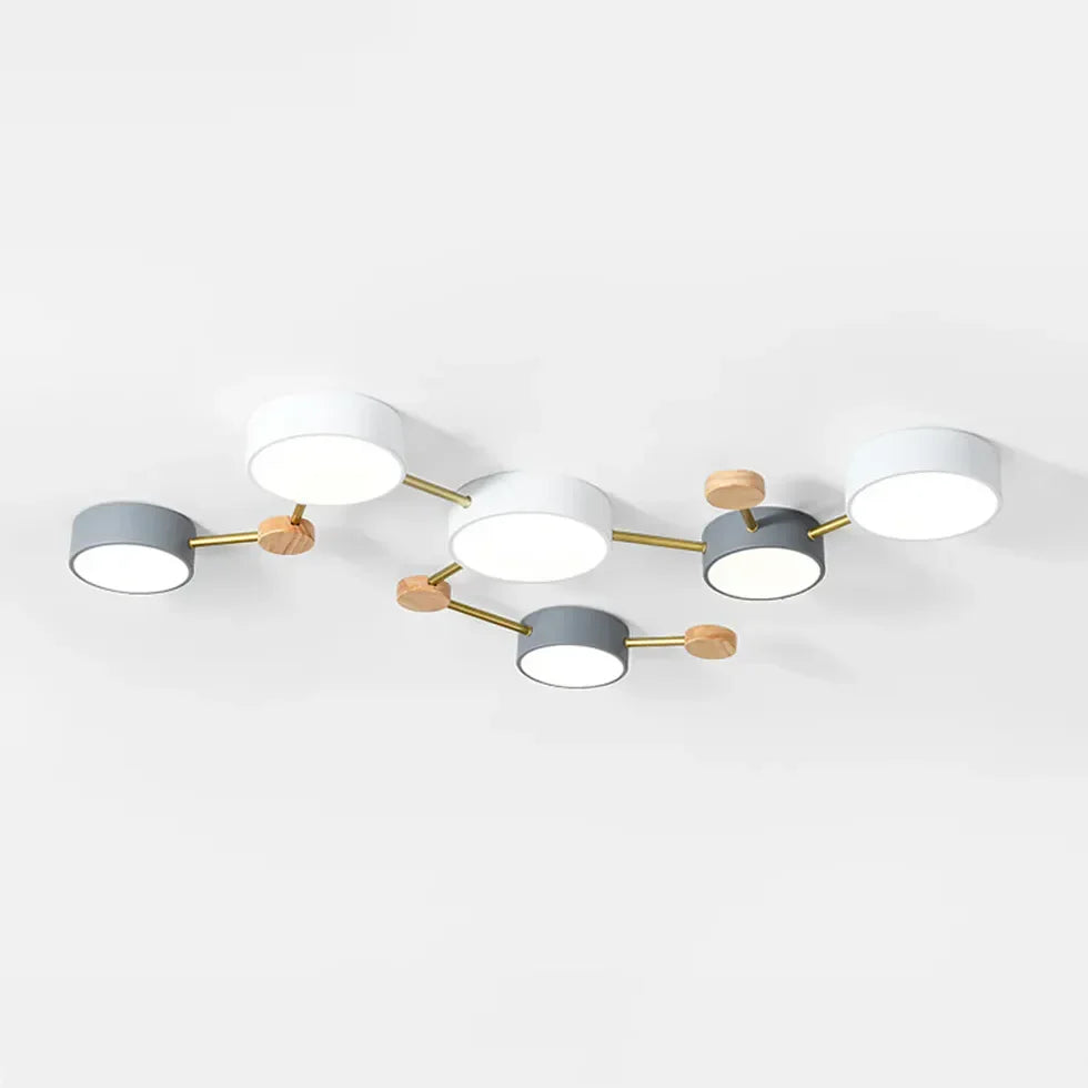 Plafon LED techo empotrable diseño multicírculo estilo macaron