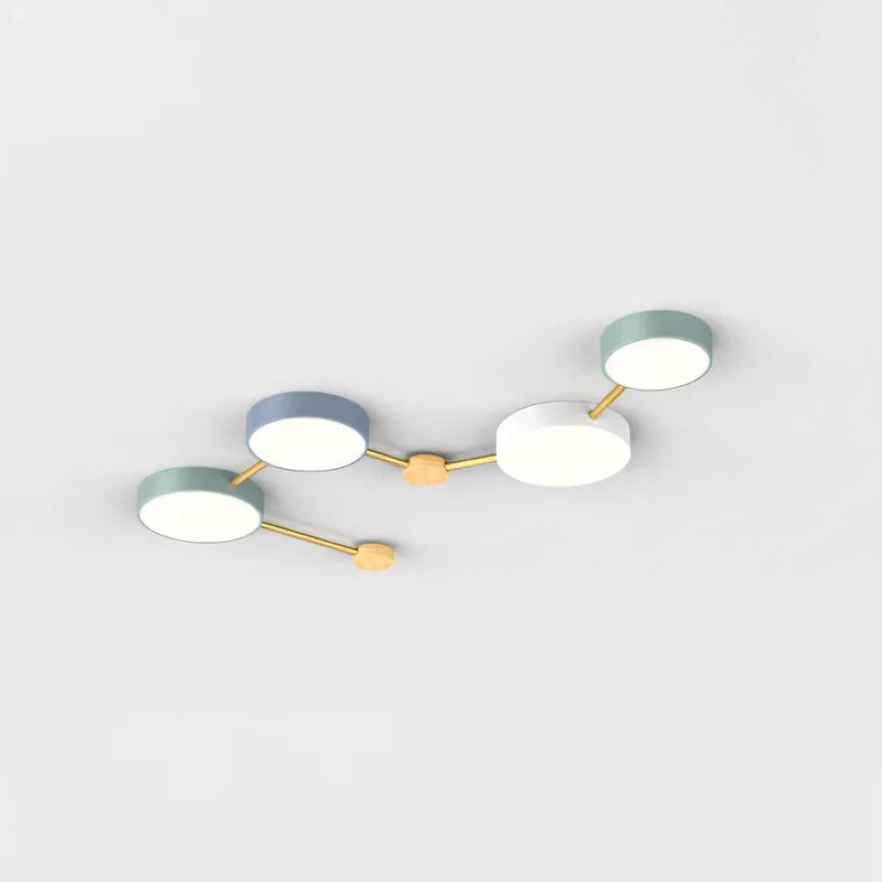 Plafon LED techo empotrable diseño multicírculo estilo macaron