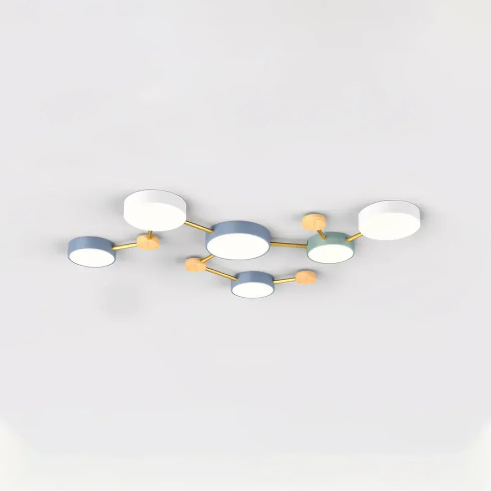 Plafon LED techo empotrable diseño multicírculo estilo macaron