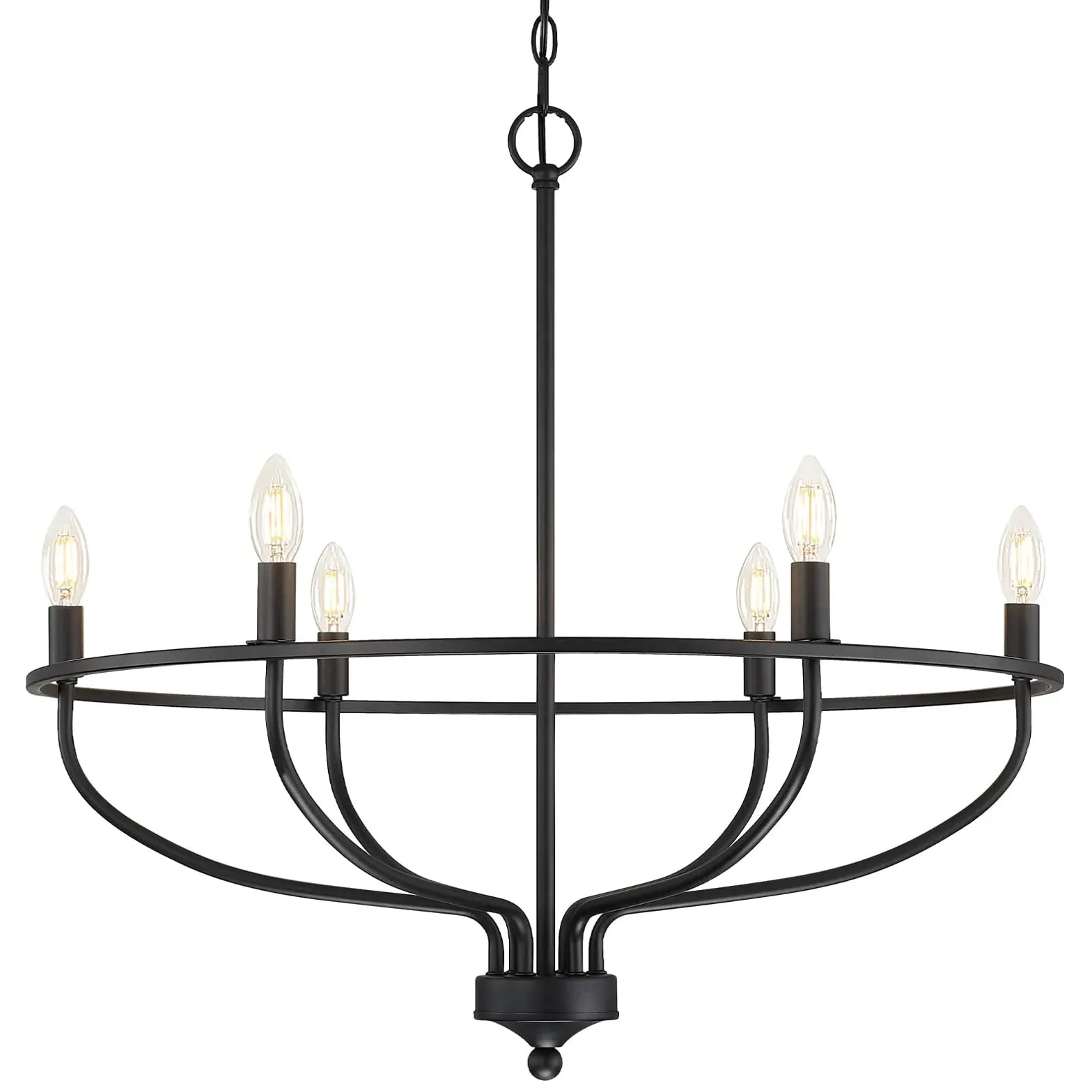 Lámpara colgante de diseño con cadena de candelabros negros 