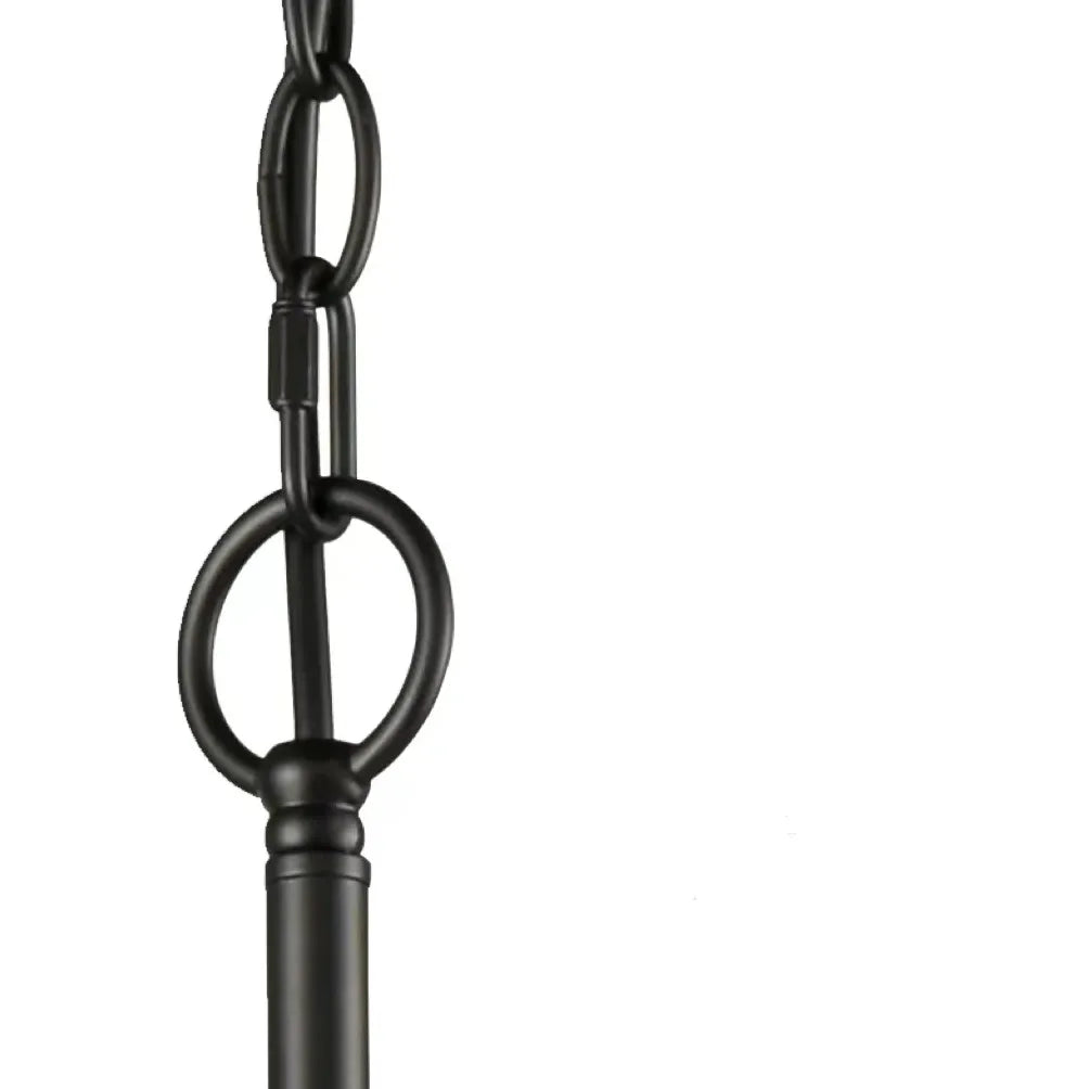 Lámpara de araña de cocina de metal negro estilo candelabro 