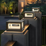 Sobremuro exterior cuadrado solar con LED moderno para jardín