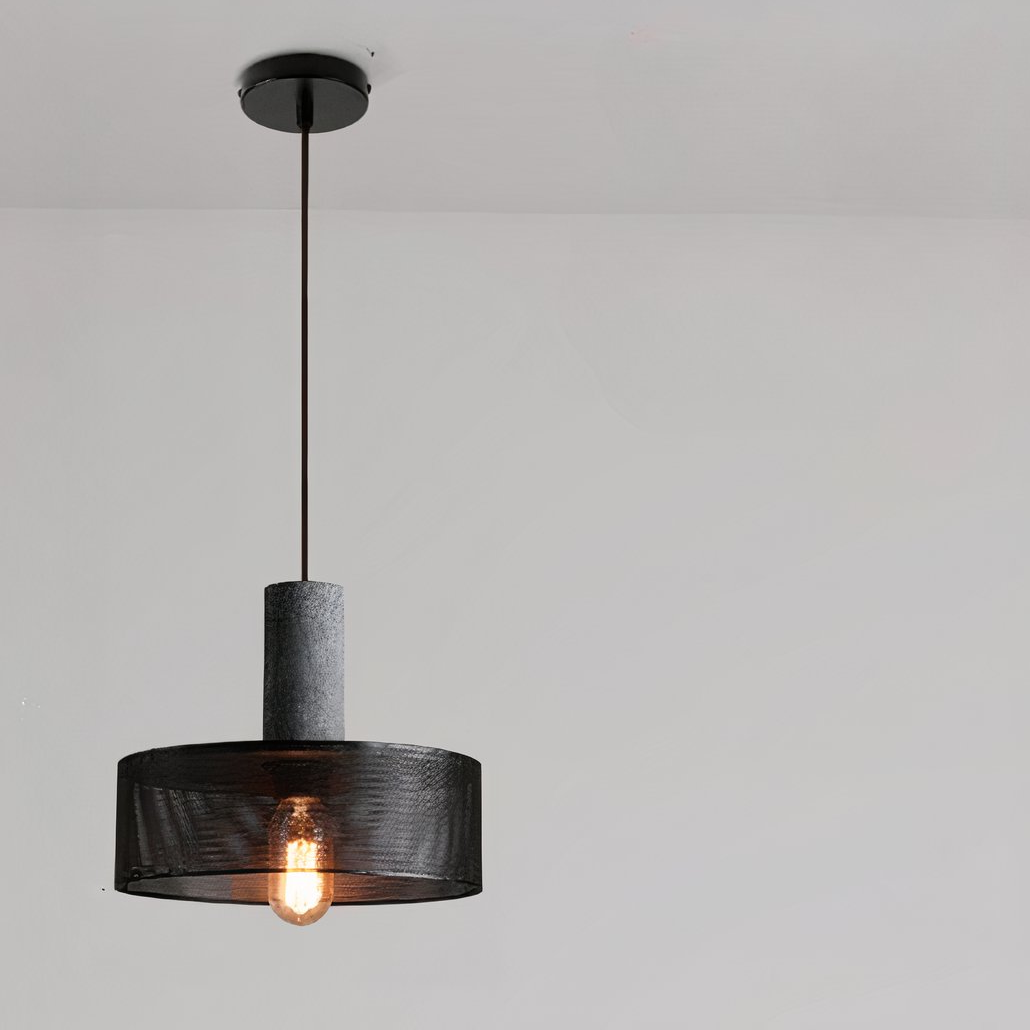 Lámpara Colgante Metal Negro LED Malla Regulable en Altura para Comedor