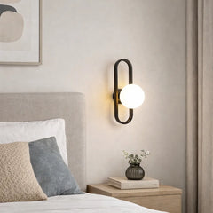Aplique de Pared Bola Moderno de Vidrio con LED para Mesita Noche