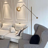 Sphere Long-Arm Minimalist Metal Floor Lamp