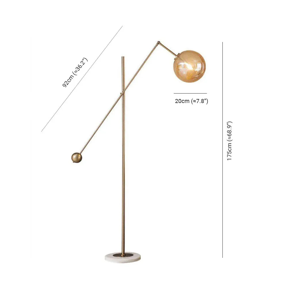 Sphere Long-Arm Minimalist Metal Floor Lamp