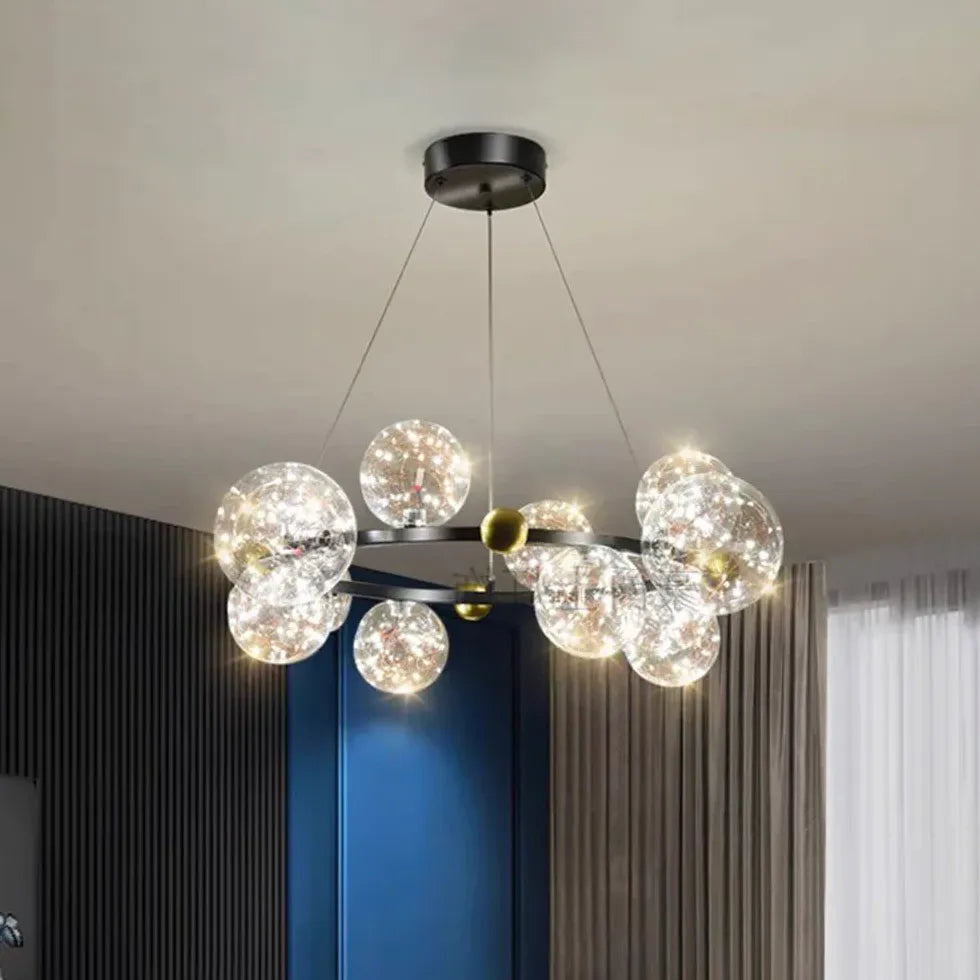 Multi-Head Clear Glass Bubble Pendant Light