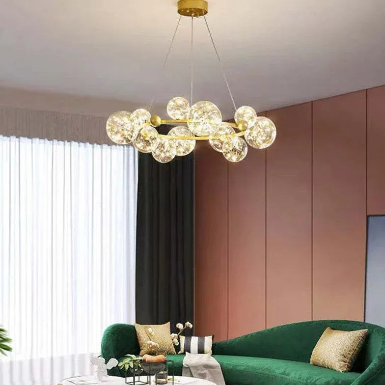 Multi-Head Clear Glass Bubble Pendant Light