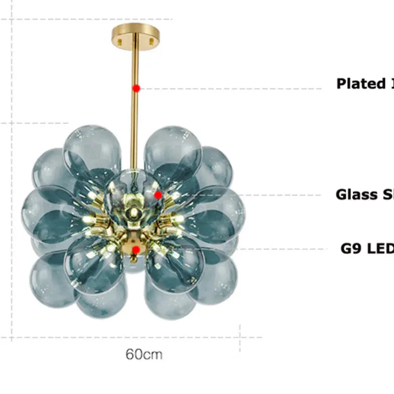 Lámparas LED de techo para salón vidrio colorido