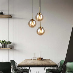 Lámpara Colgante Simple de Vidrio Bola para Comedor