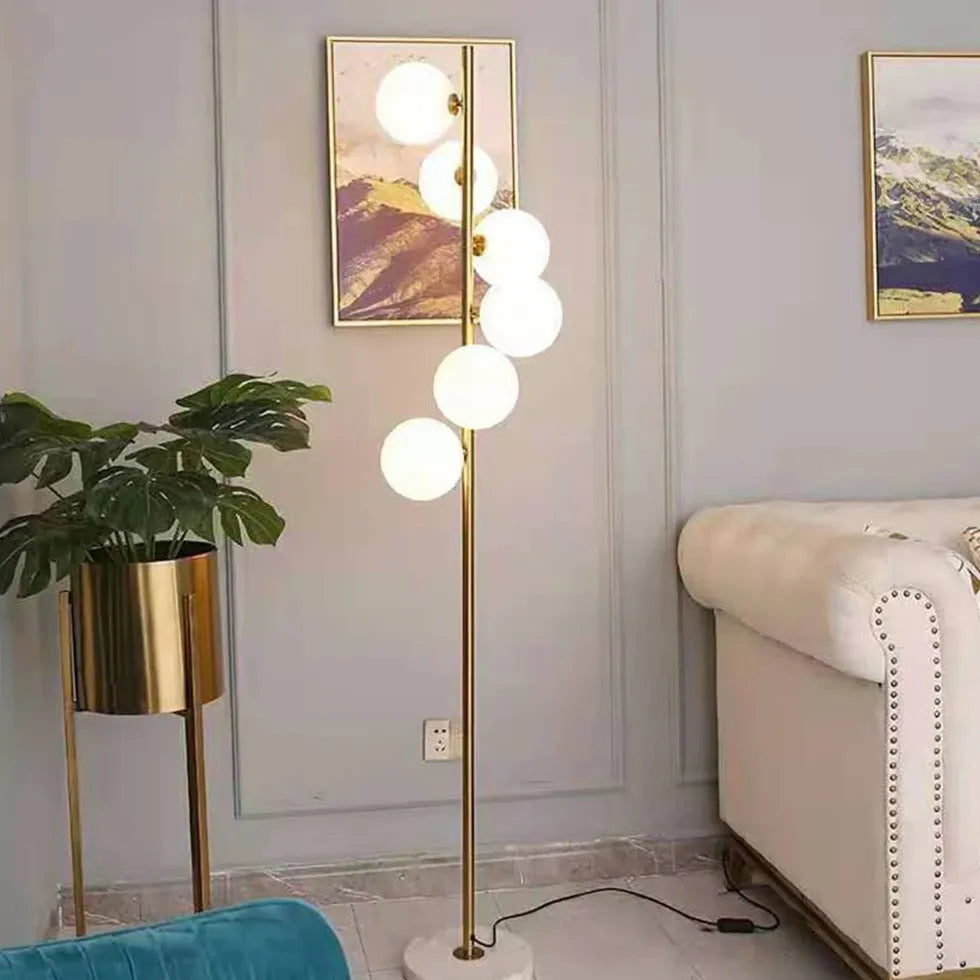 Multiple LED Glass Globes Modern Floor Lamp