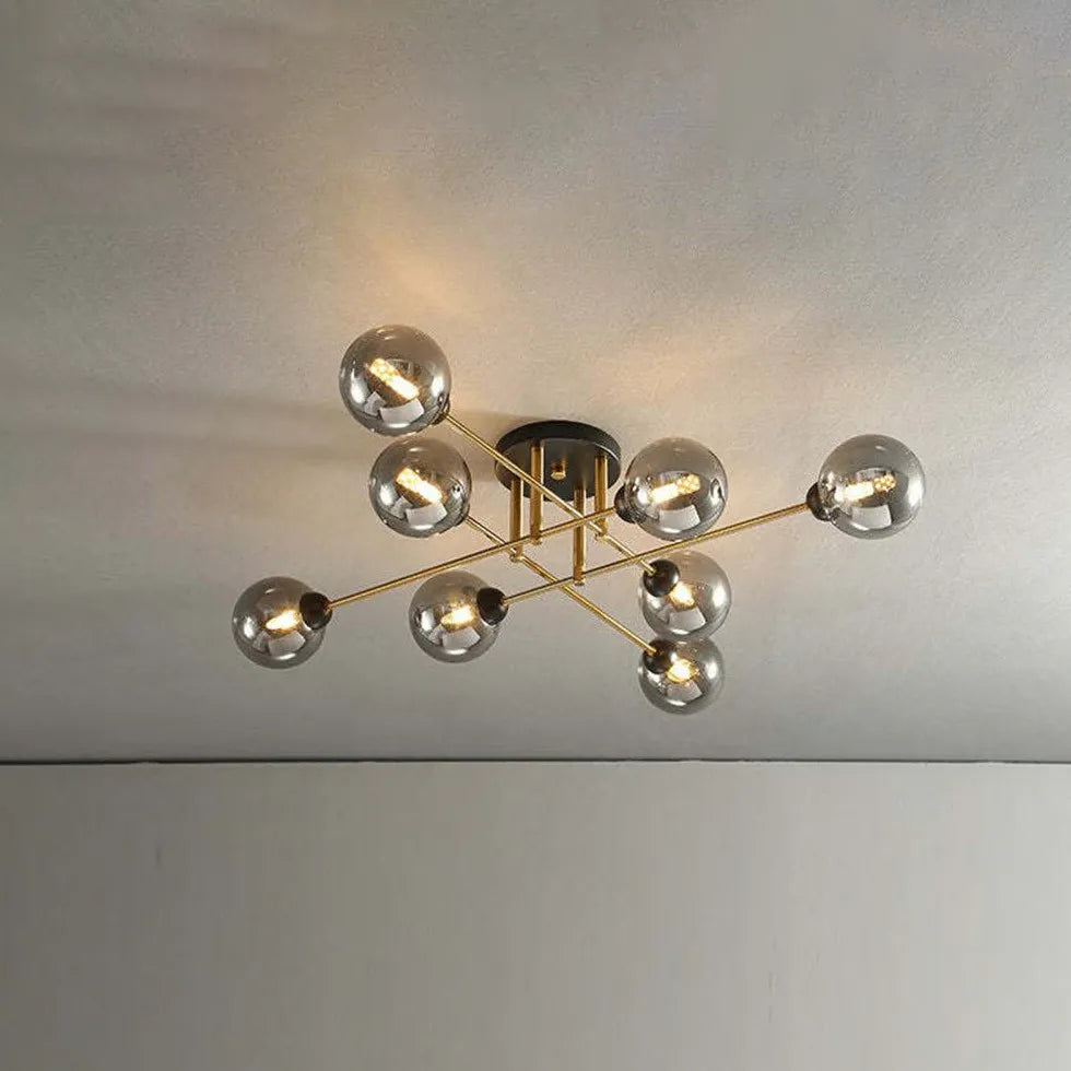 Lámpara de araña de cristal industrial Valentina con luz LED