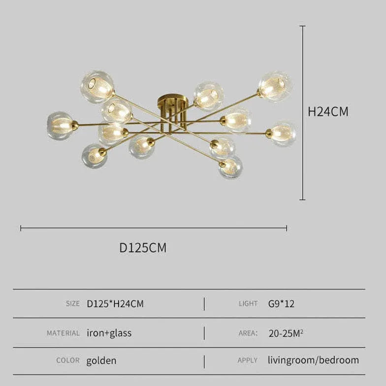 Lámpara de araña de cristal industrial Valentina con luz LED