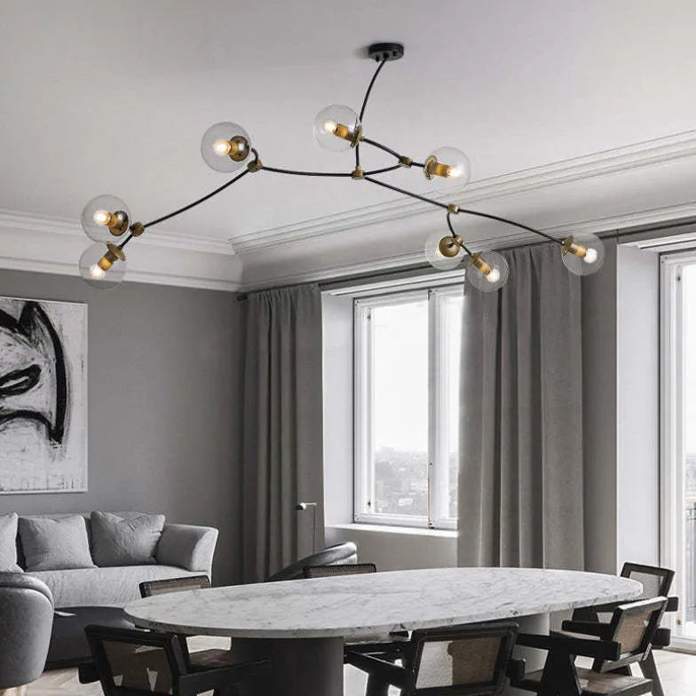 minimalist branch modern black chandelier