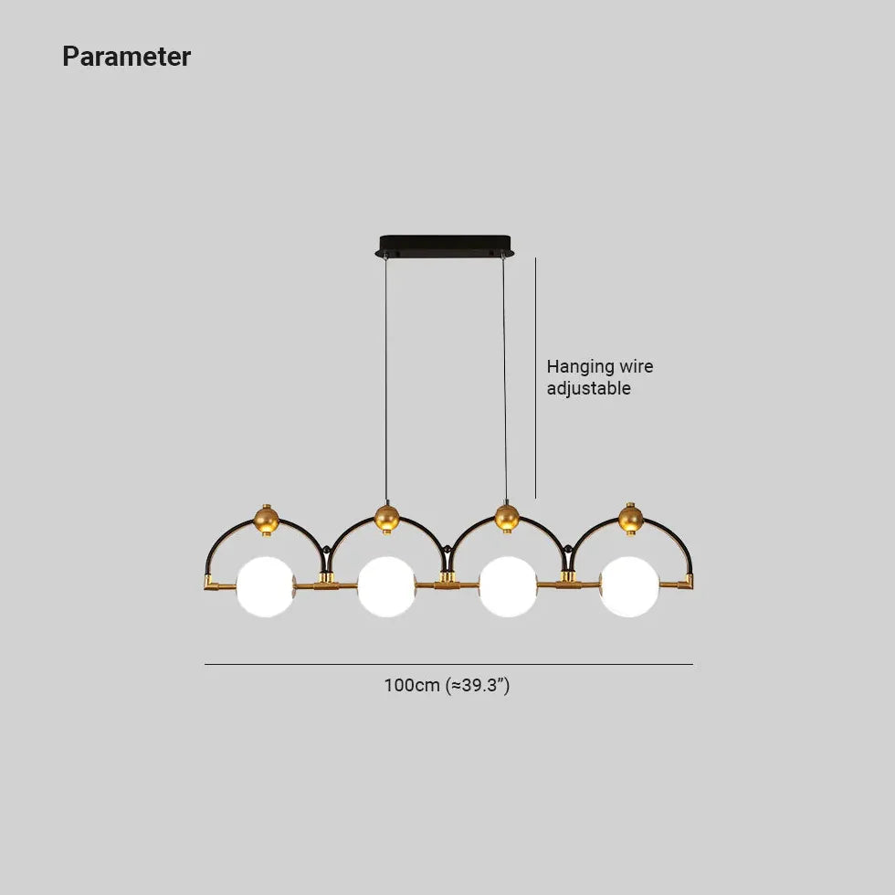 Luz colgante lineal de cuatro cabezas para la cocina