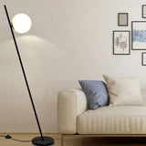 Tilted Straight Rod Sphere Minimalist Floor Lamp