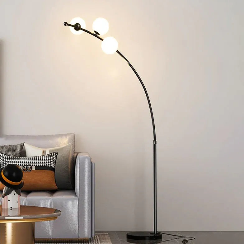 White Multi-Ball Arched Modern Floor Lamp