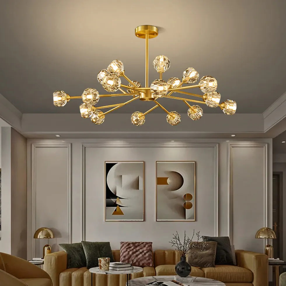 Gold Glass Radial for Dining Room Chandelier