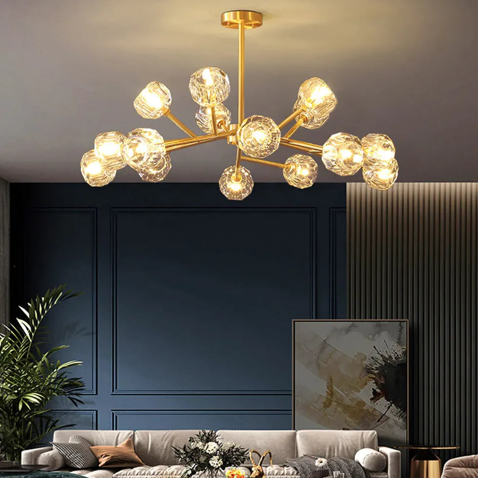 Gold Glass Radial for Dining Room Chandelier