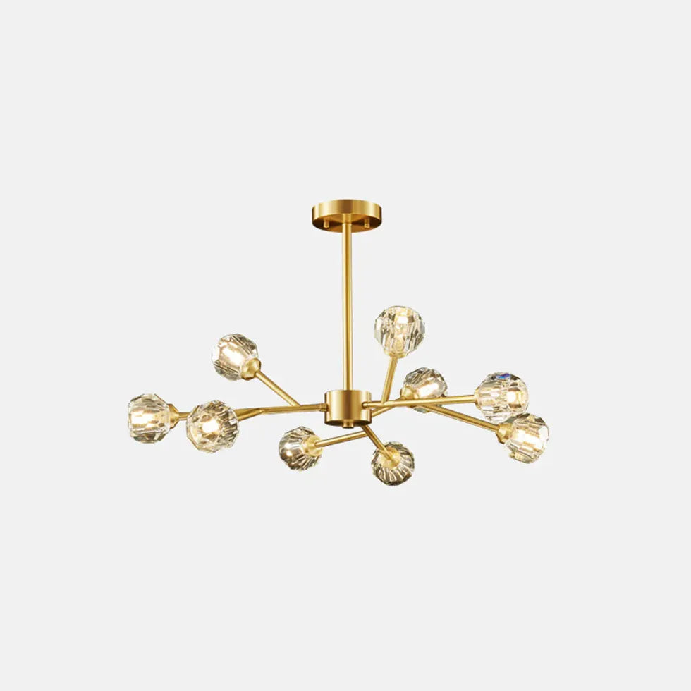 Gold Glass Radial for Dining Room Chandelier