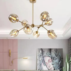 Lamparas de cristal de techo modernas estilo esférico y ramificado