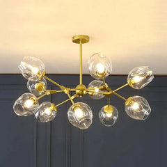 Lamparas de cristal de techo modernas estilo esférico y ramificado