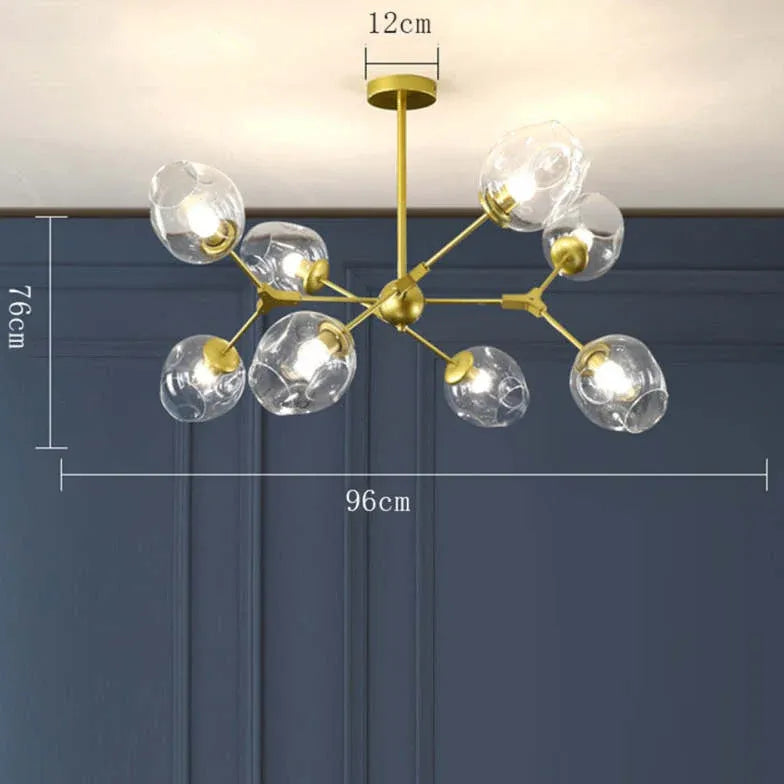 Radiating Multi-Head Colorful Glass Ball Pendant Light