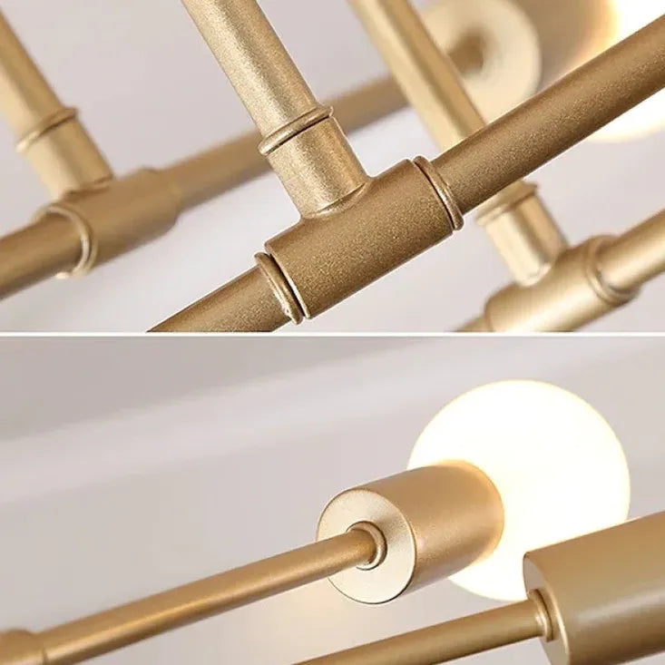 Multi-Arm Structure Gold Modern Ceiling Light