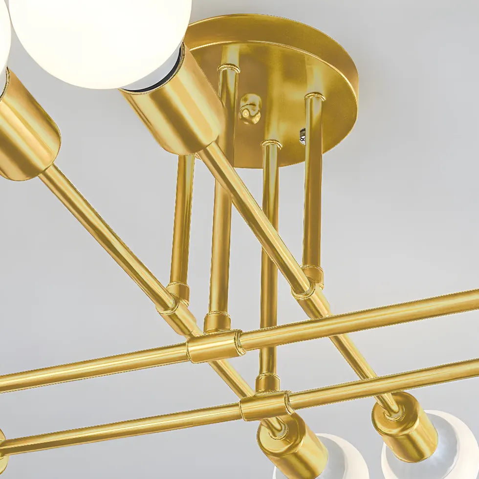 Multi-Arm Structure Gold Modern Ceiling Light