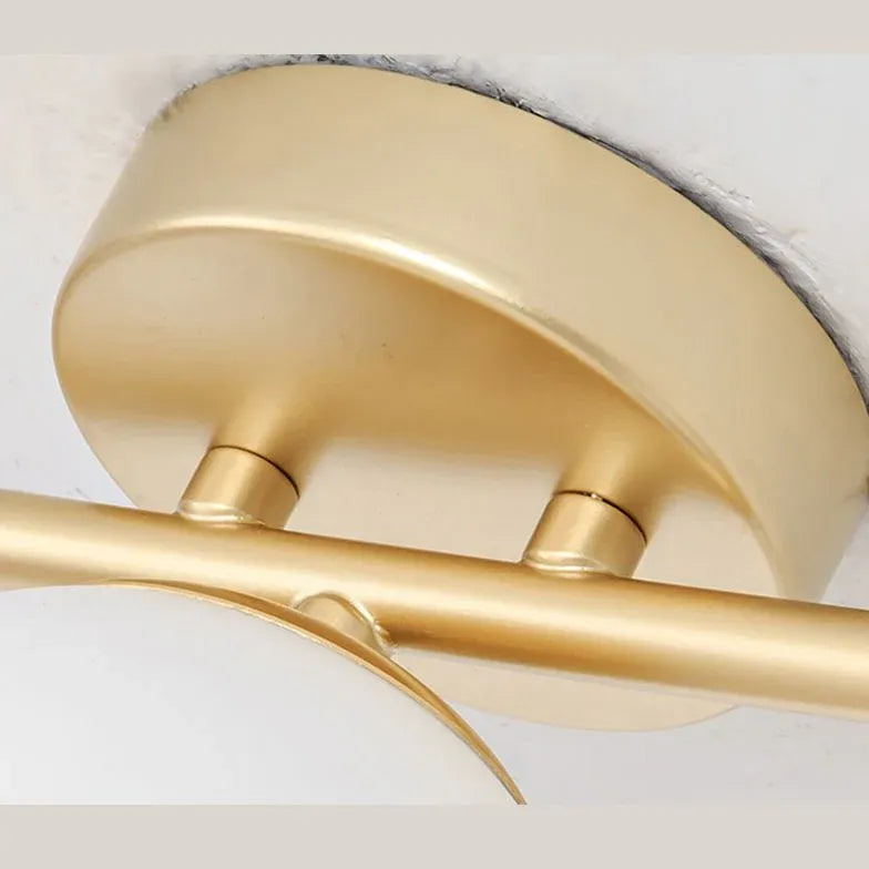 Apliques de pared para baño redondos de vidrio dorado