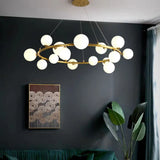 Golden Circle Modern Glass Sphere Pendant Light