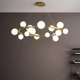 Golden Circle Modern Glass Sphere Pendant Light