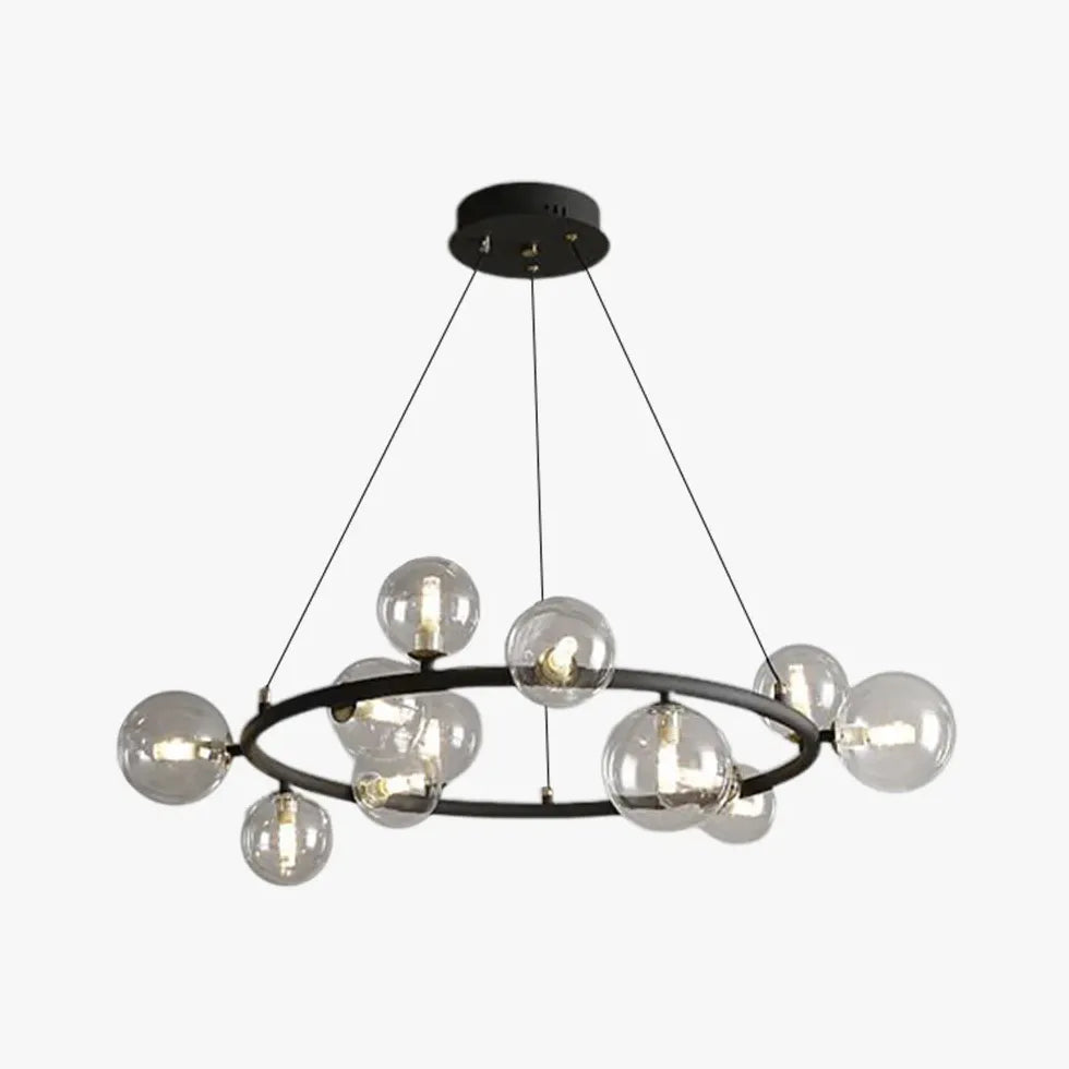 Golden Circle Modern Glass Sphere Pendant Light