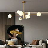 White Multi Glass Ball Radial Chandelier