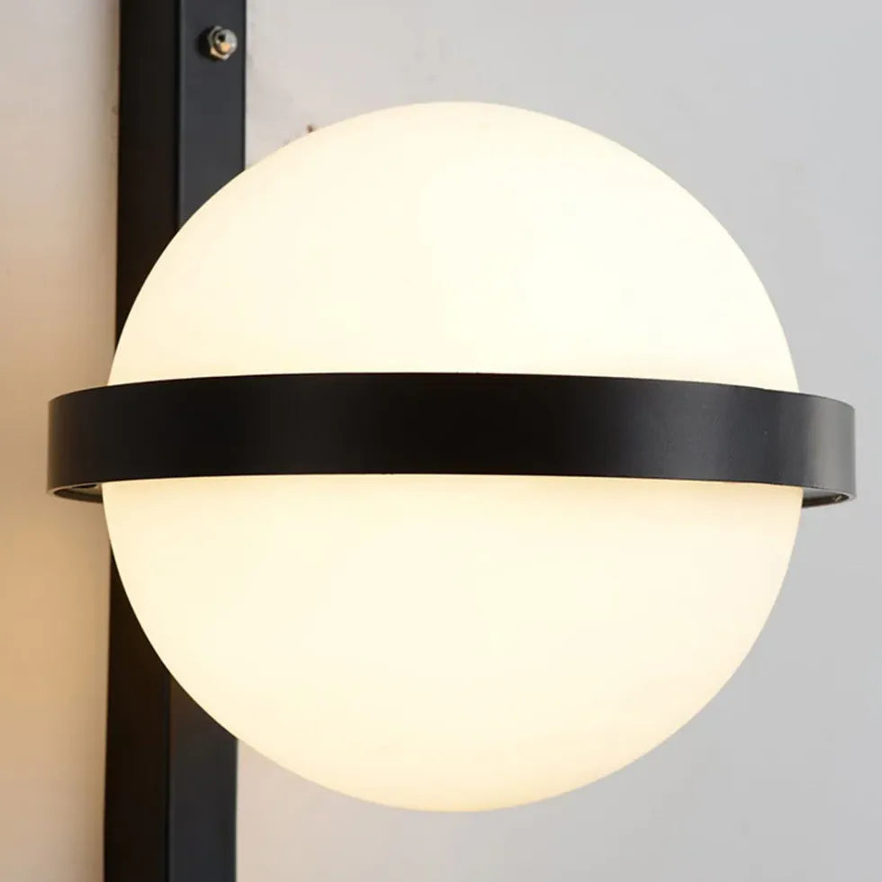 Apliques de pared para exterior con LED y plantas de doble globo 