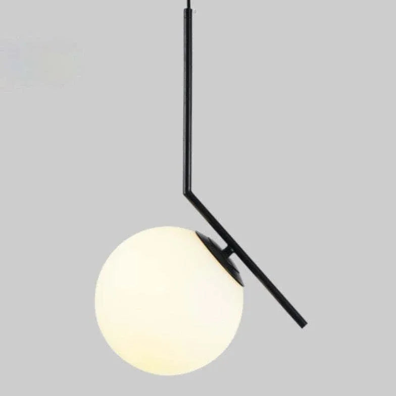 White Glass Ball Single Head Pendant Light