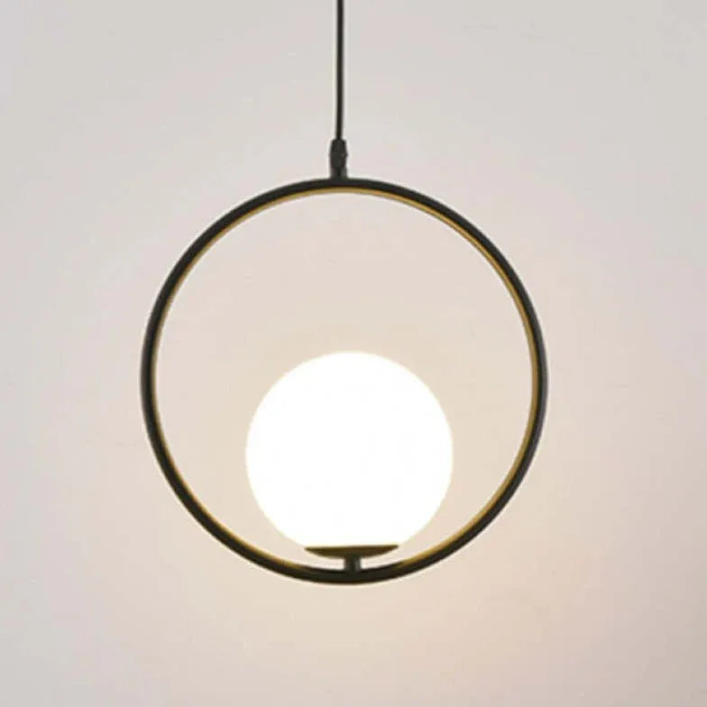 White Glass Ball Single Head Pendant Light