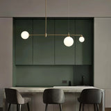 Lámpara colgante lineal LED moderna cobre regulable para isla cocina