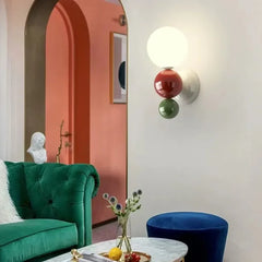 Lamparas led apliques diseño creativo esférico estilo crema