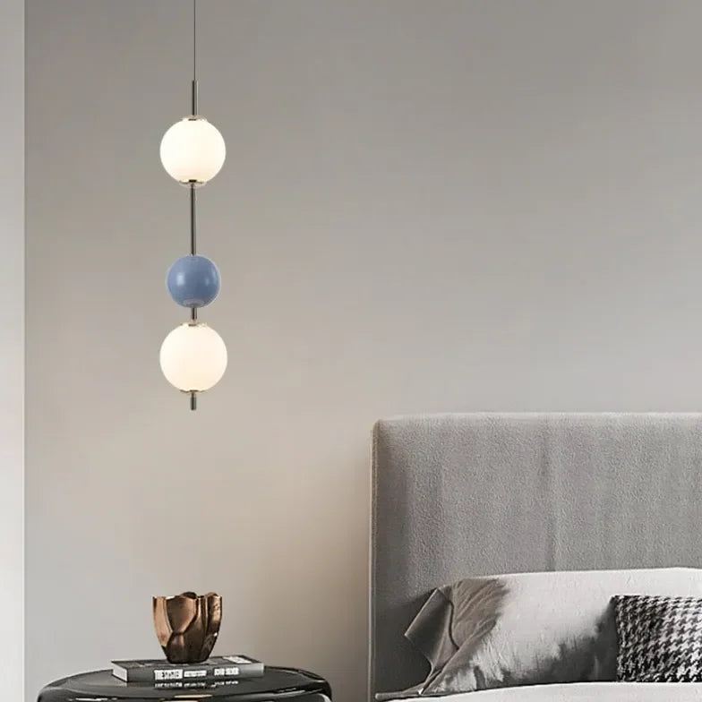 Lámparas para habitacion diseño de esferas colgantes estilo crema